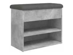 Banco zapatero de hormigón gris 62x32x50 cm madera de ingeniería