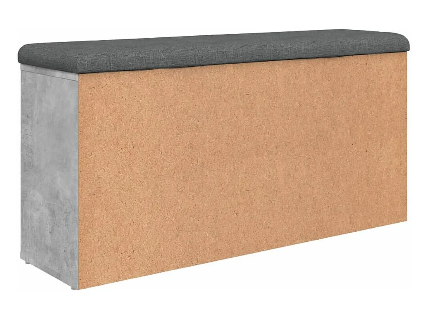 Banco zapatero de hormigón gris 102x32x50 cm madera de ingeniería