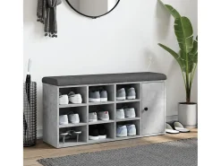 Banco zapatero de hormigón gris 102x32x50 cm madera de ingeniería