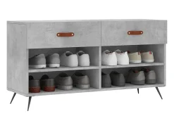 Banco zapatero de hormigón gris 102x35x55 cm madera de ingeniería
