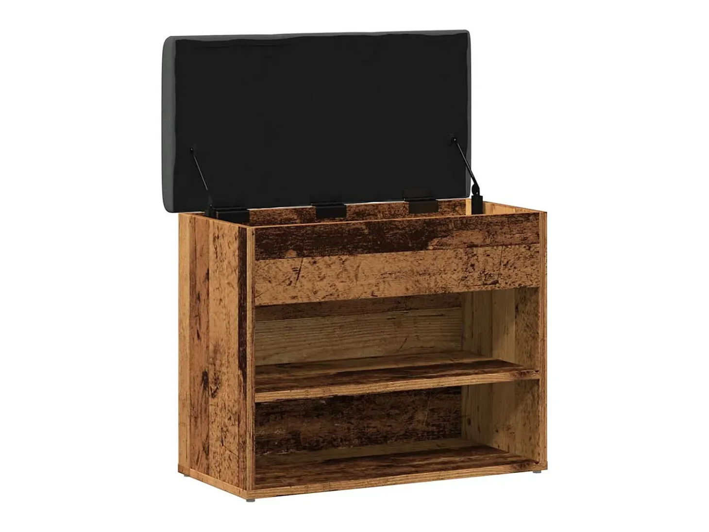 Banco zapatero de madera antigua 62x32x50 cm madera de ingeniería