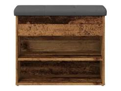 Banco zapatero de madera antigua 62x32x50 cm madera de ingeniería