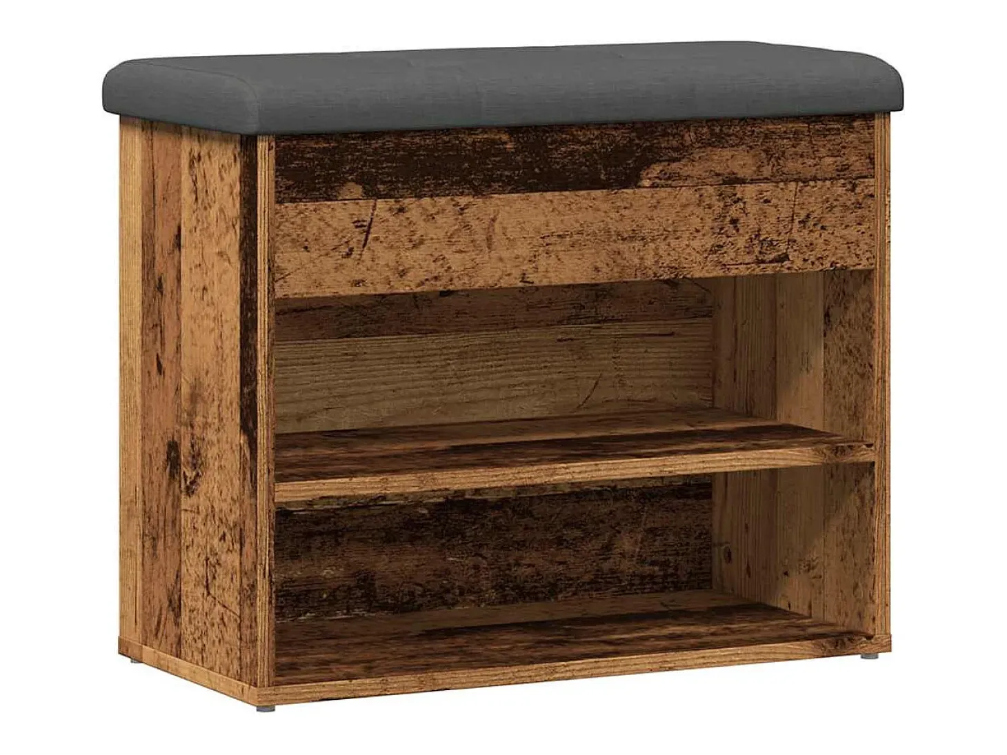 Banco zapatero de madera antigua 62x32x50 cm madera de ingeniería