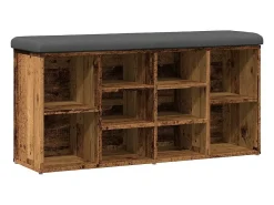 Banco zapatero de madera antigua 102x32x50 cm madera de ingeniería