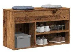 Banco zapatero de madera antigua 80x30x45 cm madera de ingeniería