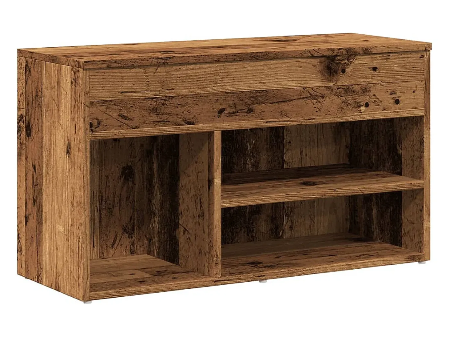 Banco zapatero de madera antigua 80x30x45 cm madera de ingeniería