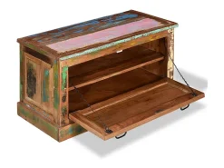 Banco zapatero de madera maciza reciclada ES680648