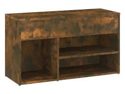 Banco zapatero de roble ahumado 80x30x45 cm Madera de ingeniería