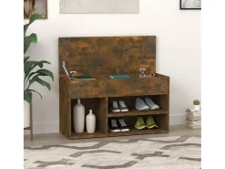 Banco zapatero de roble ahumado 80x30x45 cm Madera de ingeniería