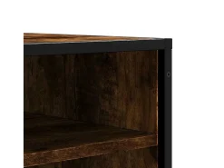 Banco zapatero de roble ahumado, madera de ingeniería y metal