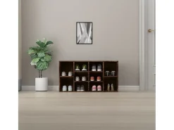 Banco zapatero de roble ahumado 103x30x54,5 cm Madera de ingeniería