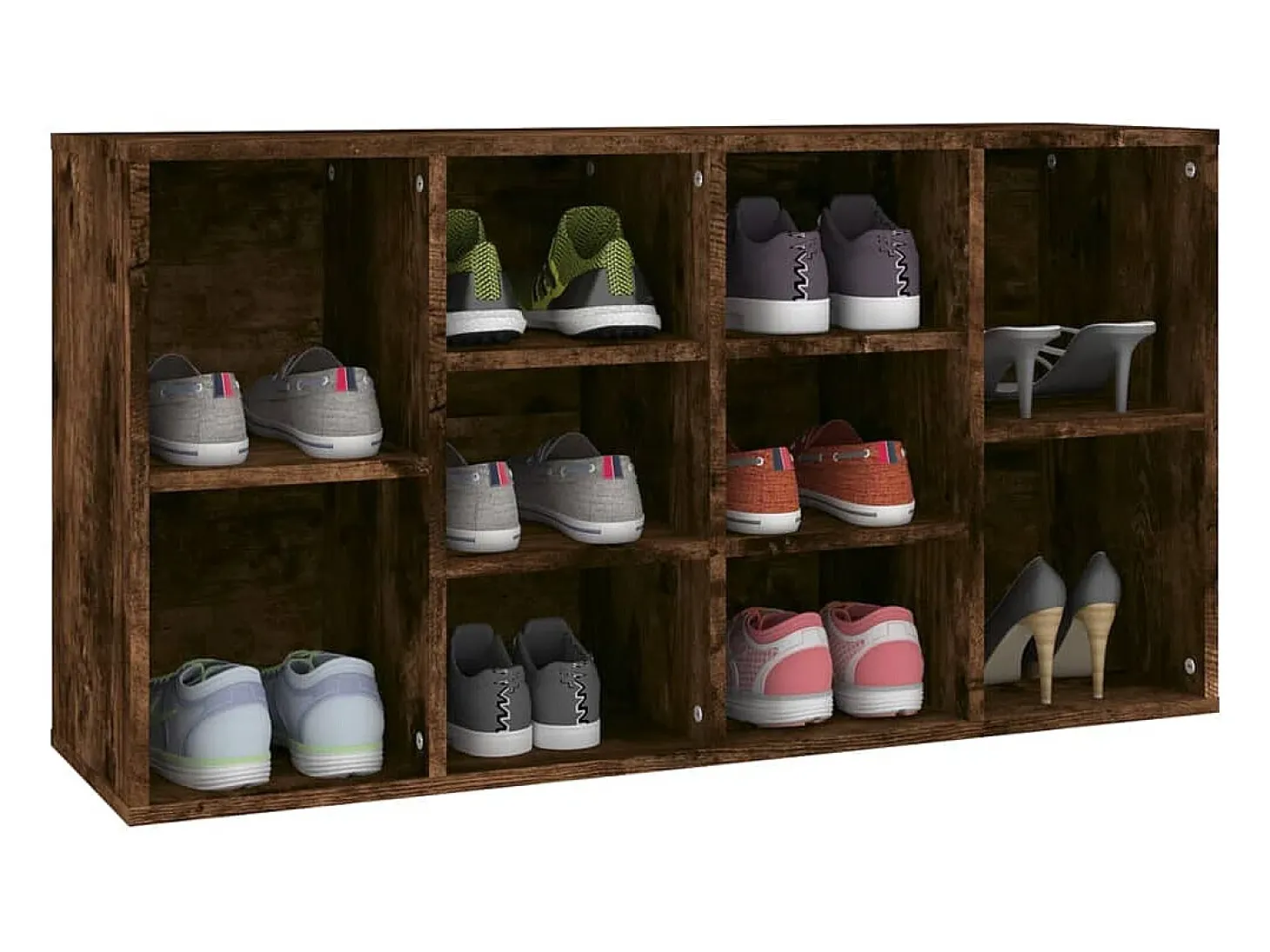 Banco zapatero de roble ahumado 103x30x54,5 cm Madera de ingeniería