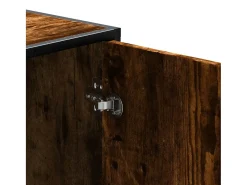 Banco zapatero de roble ahumado, madera de ingeniería y metal