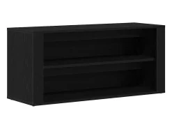 Banco zapatero de roble negro 100x35x45 cm Madera de ingeniería
