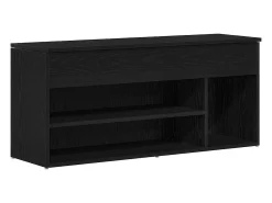 Banco zapatero de roble negro 102x30,5x45 cm madera de ingeniería