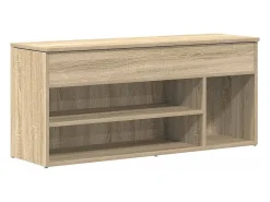 Banco zapatero de roble Sonoma 102x30,5x45 cm madera de ingeniería