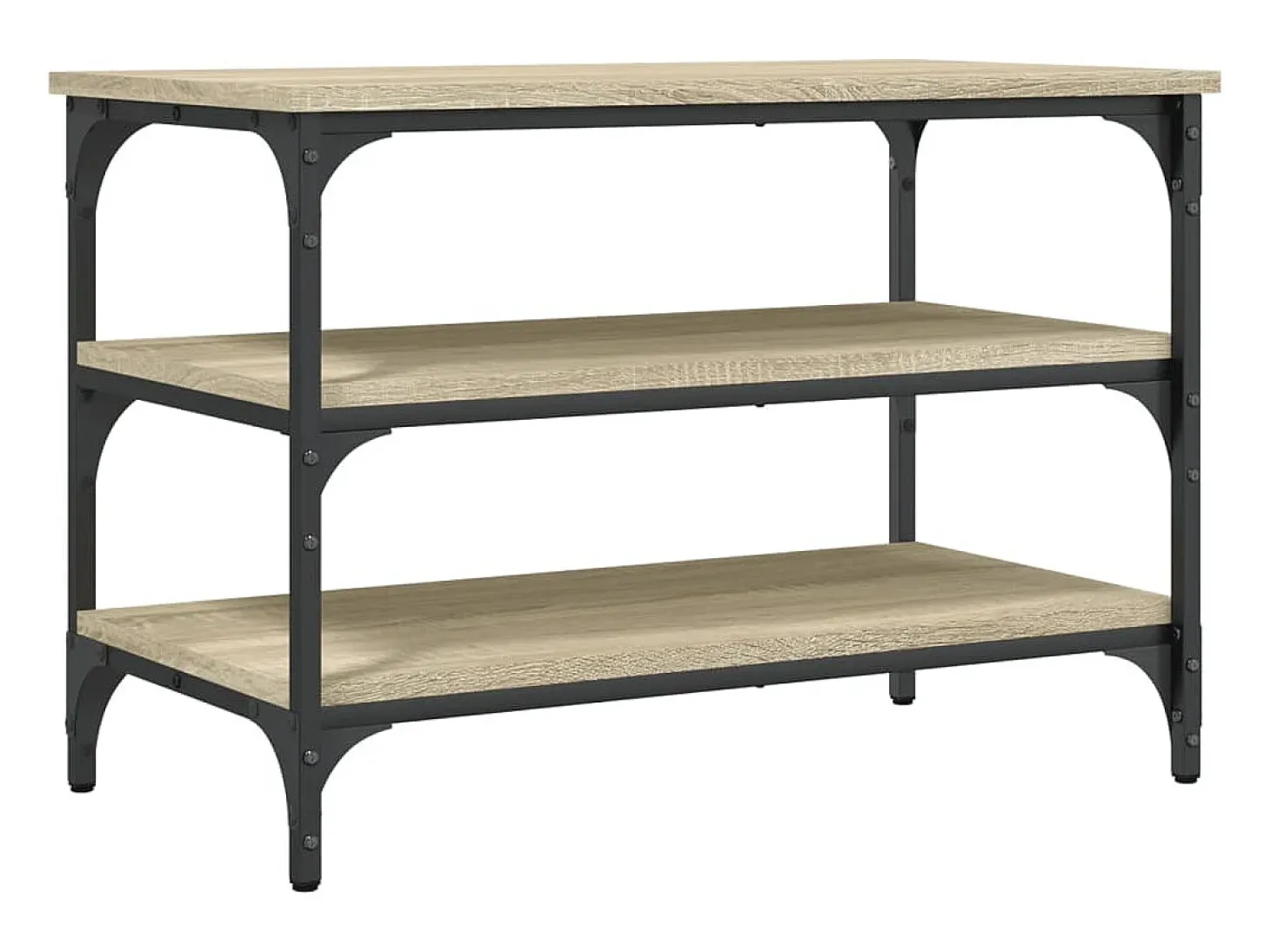 Banco zapatero de roble Sonoma 70x38,5x49 cm madera de ingeniería