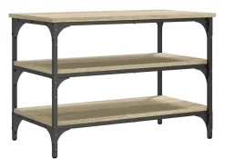 Banco zapatero de roble Sonoma 70x38,5x49 cm madera de ingeniería
