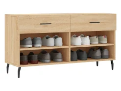 Banco zapatero de roble Sonoma 102x35x55 cm madera de ingeniería