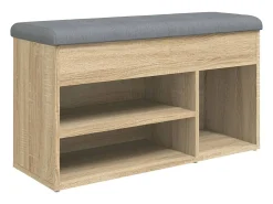 Banco zapatero de roble Sonoma 82x32x45,5 cm madera de ingeniería