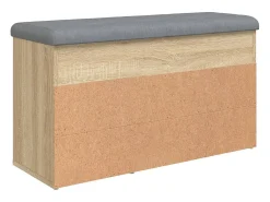 Banco zapatero de roble Sonoma 82x32x45,5 cm madera de ingeniería