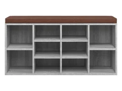 Banco zapatero madera contrachapada gris Sonoma 103x30x48 cm ES310812