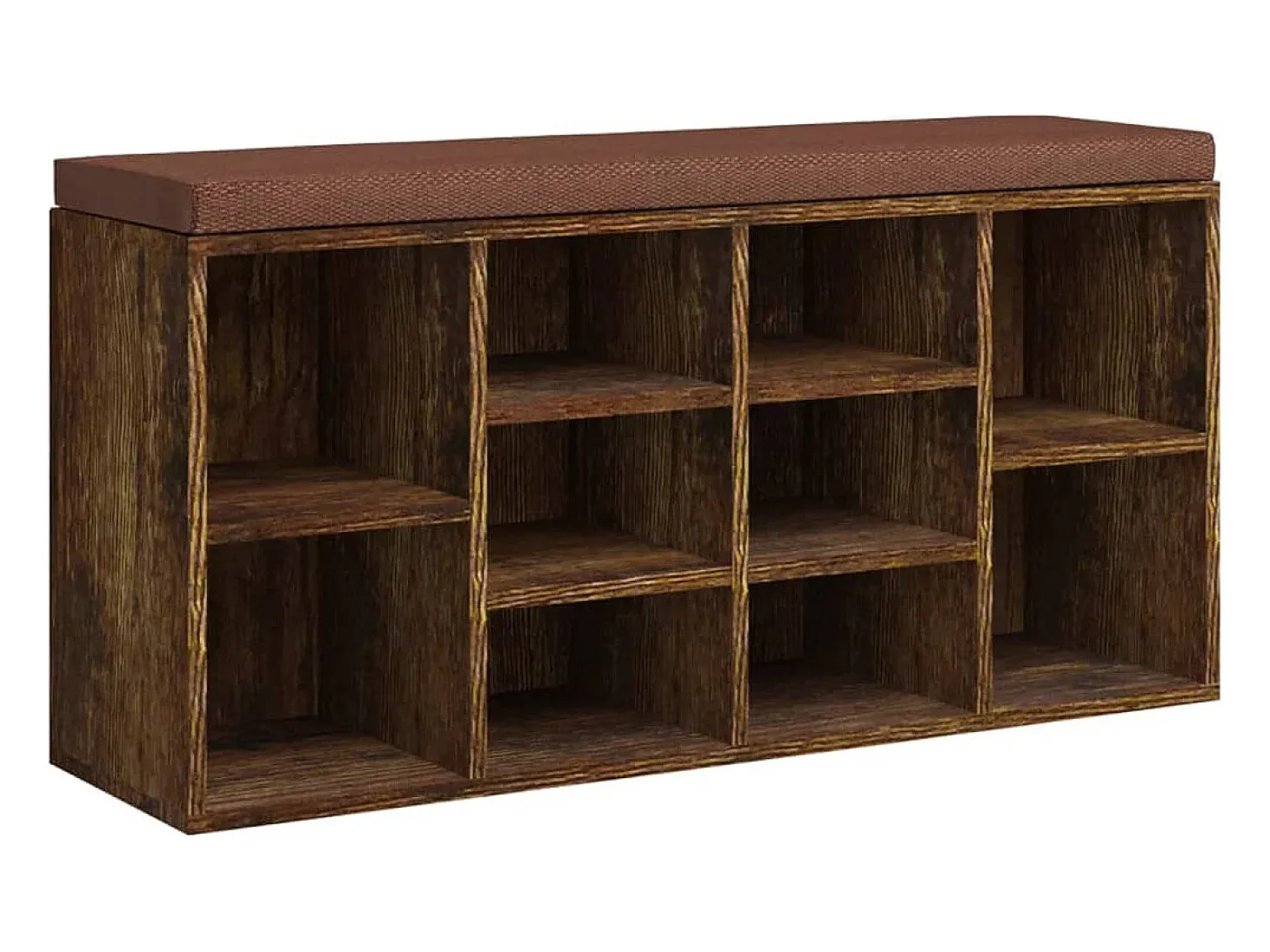 Banco zapatero madera contrachapada roble ahumado 103x30x48 cm ES720725