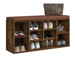 Banco zapatero madera contrachapada roble ahumado 103x30x48 cm ES720725