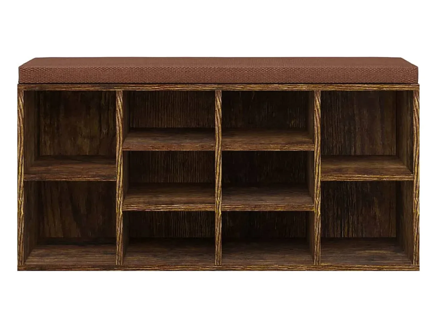 Banco zapatero madera contrachapada roble ahumado 103x30x48 cm ES720725
