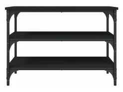 Banco zapatero madera de ingeniería negro 70x38,5x49 cm ES752202
