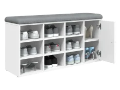 Banco zapatero madera de ingeniería blanco 102x32x50 cm ES626331