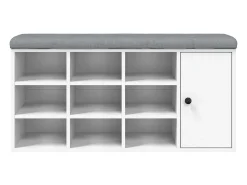 Banco zapatero madera de ingeniería blanco 102x32x50 cm ES626331