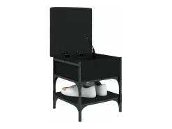 Banco zapatero madera de ingeniería negro 42x42x45 cm