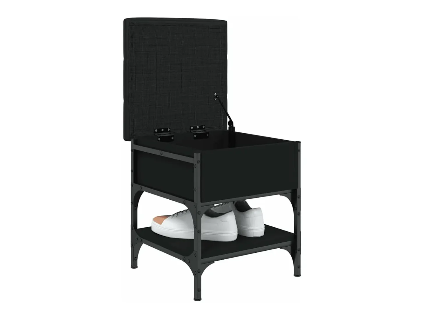 Banco zapatero madera de ingeniería negro 42x42x45 cm