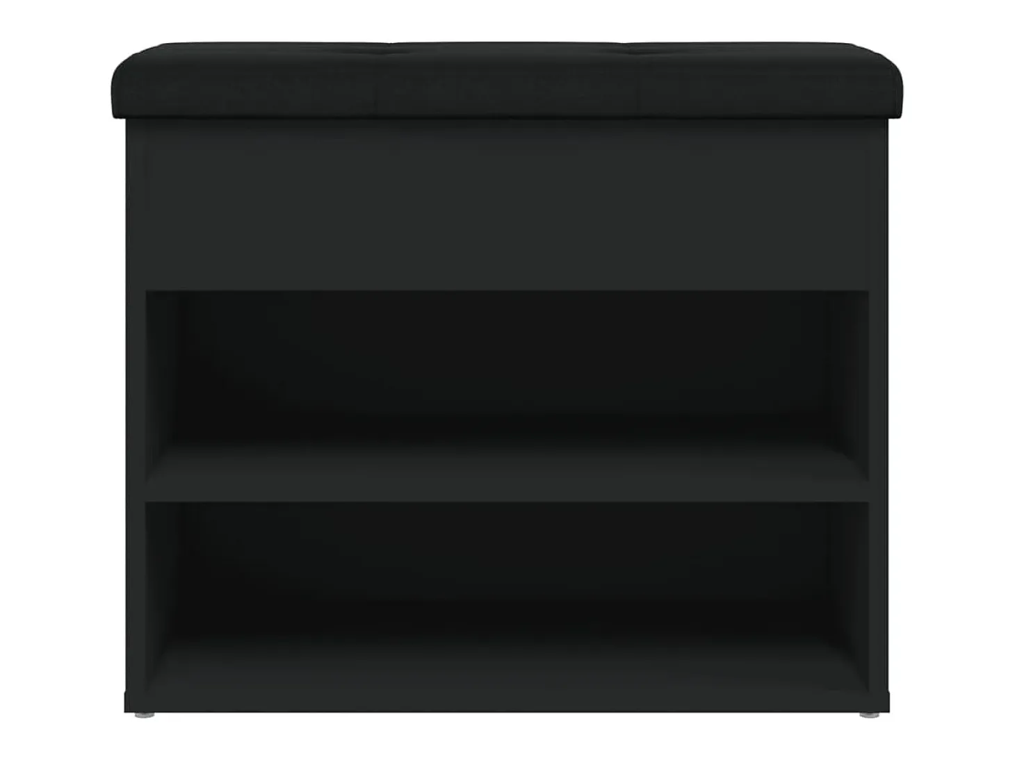 Banco zapatero madera de ingeniería negro 62x32x50 cm