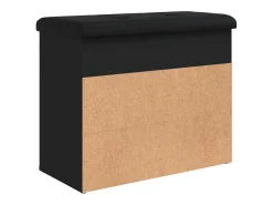 Banco zapatero madera de ingeniería negro 62x32x50 cm