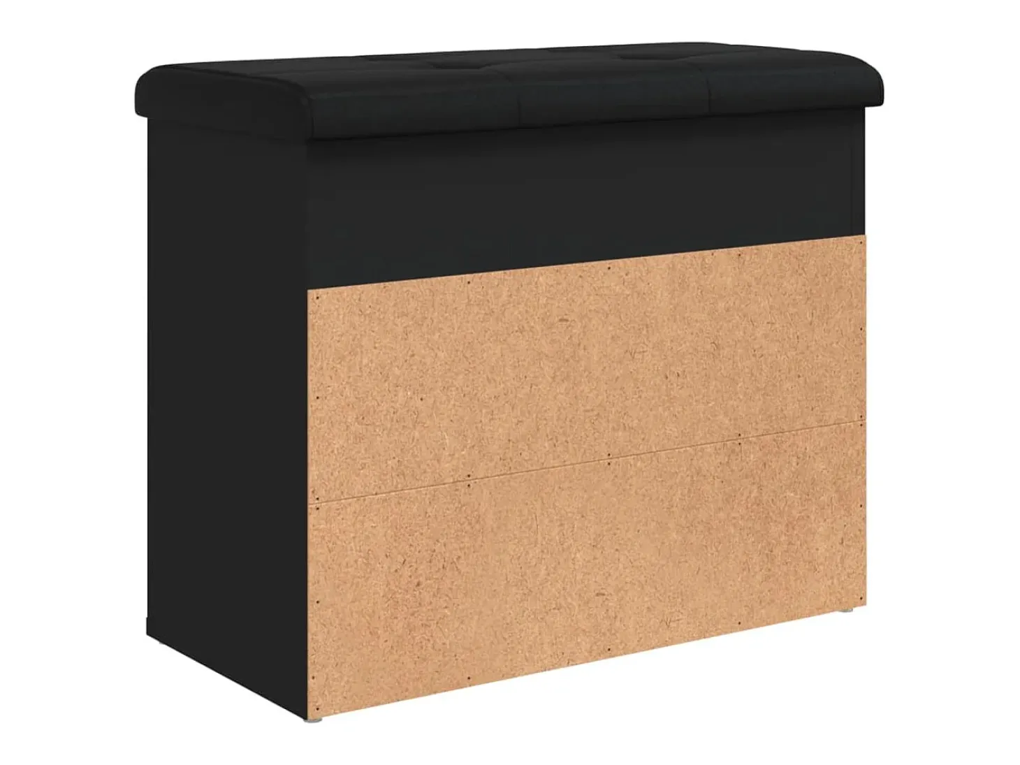 Banco zapatero madera de ingeniería negro 62x32x50 cm