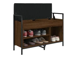 Banco zapatero madera de ingeniería marrón roble 85,5x32x57,5cm ES162239