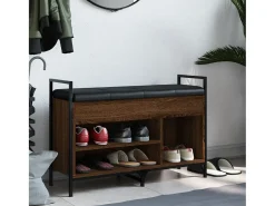 Banco zapatero madera de ingeniería marrón roble 85,5x32x57,5cm ES162239