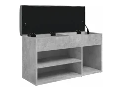 Banco zapatero madera de ingeniería gris hormigón 82x32x45,5 cm ES750451