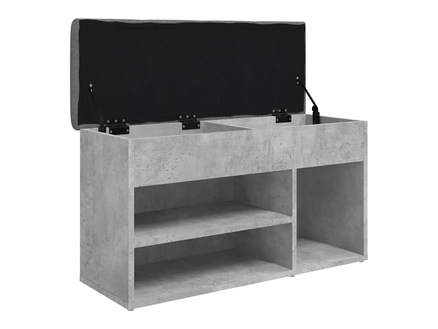 Banco zapatero madera de ingeniería gris hormigón 82x32x45,5 cm ES750451
