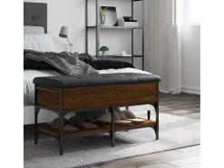 Banco zapatero madera de ingeniería marrón roble 82x42x45 cm ES903870