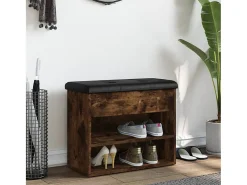 Banco zapatero madera de ingeniería roble ahumado 62x32x50 cm ES227724