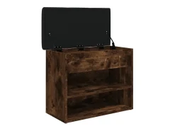 Banco zapatero madera de ingeniería roble ahumado 62x32x50 cm ES227724
