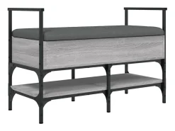 Banco zapatero madera de ingeniería gris Sonoma 85,5x42x57,5 cm ES308017