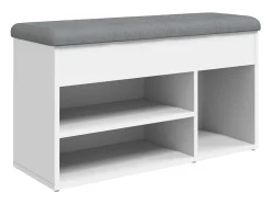 Banco zapatero madera de ingeniería blanco 82x32x45,5 cm ES633974