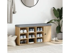 Banco zapatero madera de ingeniería roble Sonoma 102x32x50 cm ES863350
