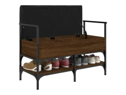 Banco zapatero madera de ingeniería marrón roble 85,5x42x57,5cm ES325295