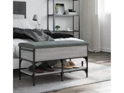 Banco zapatero madera de ingeniería gris Sonoma 82x42x45 cm ES369861