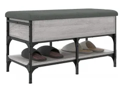 Banco zapatero madera de ingeniería gris Sonoma 82x42x45 cm ES369861